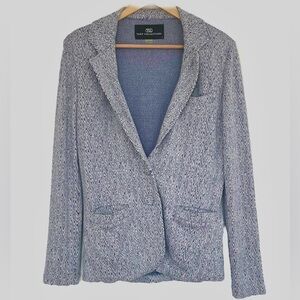 Tart Collections The Kaylie Chevron Knit Blazer Women’s Small Blue White Printed